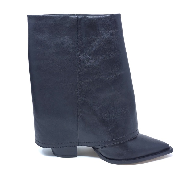 New Arezzo Bianca Mid Block Heel Boot Black Women’s 8B Fall 24 - Picture 3 of 12